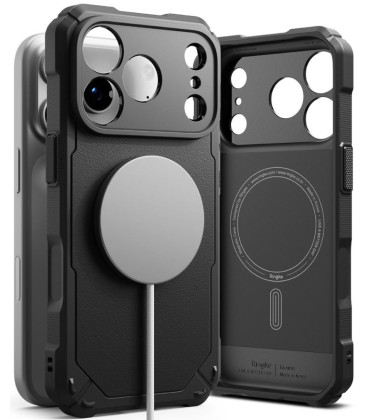 Juodas dėklas Apple iPhone 17 Pro Max / 18 Pro Max telefonui "Ringke Rugged Gear Magnetic Magsafe"