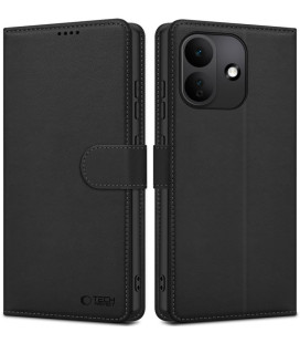 Juodas atverčiamas dėklas Xiaomi Redmi Note 17 Pro 5G telefonui "Tech-Protect Wallet"