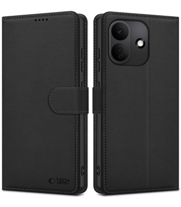 Juodas atverčiamas dėklas Xiaomi Redmi Note 17 Pro 5G telefonui "Tech-Protect Wallet"