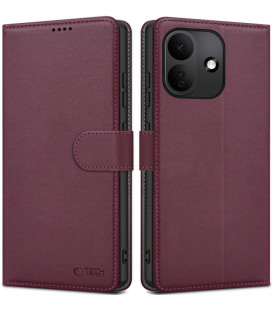 Raudonas atverčiamas dėklas Xiaomi Redmi Note 17 Pro 5G telefonui "Tech-Protect Wallet"