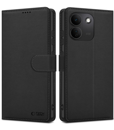 Juodas atverčiamas dėklas Xiaomi Redmi Note 17 Pro Max 5G telefonui "Tech-Protect Wallet"