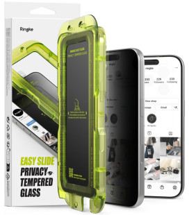 (Privacy) apsauginis grūdintas stiklas Apple iPhone 18 Pro Max telefonui "Ringke Easy Slide 2-Pack"