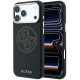Juodas dėklas Apple iPhone 18 Pro Max telefonui "Guess PU Semi Wrap Perforated 4G Logo MagSafe Case"