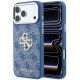 Mėlynas dėklas Apple iPhone 18 Pro Max telefonui "Guess PU 4G Strass Metal Logo Case"