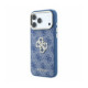Mėlynas dėklas Apple iPhone 18 Pro Max telefonui "Guess PU 4G Strass Metal Logo Case"