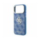 Mėlynas dėklas Apple iPhone 18 Pro Max telefonui "Guess PU 4G Strass Metal Logo Case"