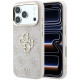 Rožinis dėklas Apple iPhone 18 Pro Max telefonui "Guess PU 4G Strass Metal Logo Case"