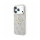 Rožinis dėklas Apple iPhone 18 Pro Max telefonui "Guess PU 4G Strass Metal Logo Case"