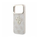 Rožinis dėklas Apple iPhone 18 Pro Max telefonui "Guess PU 4G Strass Metal Logo Case"