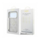 Rožinis dėklas Apple iPhone 18 Pro Max telefonui "Guess PU 4G Strass Metal Logo Case"