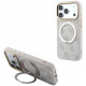 Rožinis dėklas Apple iPhone 18 Pro Max telefonui "Guess PU 4G Ring Stand MagSafe Case"
