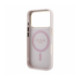 Rožinis dėklas Apple iPhone 18 Pro Max telefonui "Guess PU 4G Ring Stand MagSafe Case"