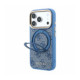 Mėlynas dėklas Apple iPhone 18 Pro Max telefonui "Guess PU 4G Ring Stand MagSafe Case"