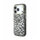 Juodas dėklas Apple iPhone 18 Pro Max telefonui "Guess IML Glitter Leopard Triangle Logo MagSafe Case"