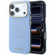 Mėlynas dėklas Apple iPhone 18 Pro Max telefonui "Guess PU Semi Wrap Perforated 4G Logo MagSafe Case"