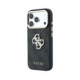 Juodas dėklas Apple iPhone 18 Pro telefonui "Guess PU 4G Strass Metal Logo Case"