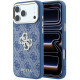 Mėlynas dėklas Apple iPhone 18 Pro telefonui "Guess PU 4G Strass Metal Logo Case"