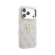 Rožinis dėklas Apple iPhone 18 Pro telefonui "Guess PU 4G Strass Metal Logo Case"