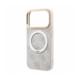 Rožinis dėklas Apple iPhone 18 Pro telefonui "Guess PU 4G Ring Stand MagSafe Case"