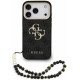 Juodas dėklas Apple iPhone 18 Pro telefonui "Guess PU 4G Metal Logo Strap Case"