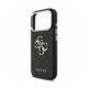 Juodas dėklas Apple iPhone 18 Pro telefonui "Guess PU 4G Metal Logo Strap Case"