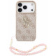 Rožinis dėklas Apple iPhone 18 Pro telefonui "Guess PU 4G Metal Logo Strap Case"