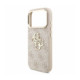Rožinis dėklas Apple iPhone 18 Pro telefonui "Guess PU 4G Metal Logo Strap Case"