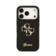 Juodas dėklas Apple iPhone 18 Pro telefonui "Guess PU Fixed Glitter 4G Metal Logo Case"