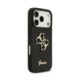 Juodas dėklas Apple iPhone 18 Pro telefonui "Guess PU Fixed Glitter 4G Metal Logo Case"