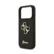 Juodas dėklas Apple iPhone 18 Pro telefonui "Guess PU Fixed Glitter 4G Metal Logo Case"
