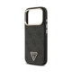 Juodas dėklas Apple iPhone 18 Pro telefonui "Guess PU Leather 4G Strass Triangle Logo Gold Frame MagSafe Case"