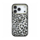 Juodas dėklas Apple iPhone 18 Pro telefonui "Guess IML Glitter Leopard Triangle Logo MagSafe Case"