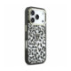Juodas dėklas Apple iPhone 18 Pro telefonui "Guess IML Glitter Leopard Triangle Logo MagSafe Case"