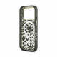 Juodas dėklas Apple iPhone 18 Pro telefonui "Guess IML Glitter Leopard Triangle Logo MagSafe Case"