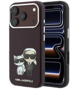Raudonas dėklas Apple iPhone 18 Pro Max telefonui "Karl Lagerfeld PU Semi Wrap Smooth Sketch Bodies Magsafe Case"