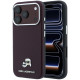 Raudonas dėklas Apple iPhone 18 Pro Max telefonui "Karl Lagerfeld PU Grained Semi Wrap K&CH Heads Magsafe Case"