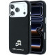 Juodas dėklas Apple iPhone 18 Pro Max telefonui "Karl Lagerfeld PU Grained Semi Wrap K&CH Heads Magsafe Case"