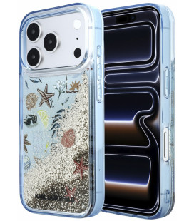 Mėlynas dėklas Apple iPhone 18 Pro Max telefonui "Karl Lagerfeld Liquid Glitter Beach Case"