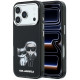 Juodas dėklas Apple iPhone 18 Pro telefonui "Karl Lagerfeld PU Semi Wrap Smooth Sketch Bodies Magsafe Case"