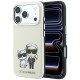Smėlio spalvos dėklas Apple iPhone 18 Pro telefonui "Karl Lagerfeld PU Semi Wrap Smooth Sketch Bodies Magsafe Case"