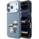 Mėlynas dėklas Apple iPhone 18 Pro telefonui "Karl Lagerfeld PU Semi Wrap Smooth Sketch Bodies Magsafe Case"