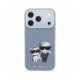 Mėlynas dėklas Apple iPhone 18 Pro telefonui "Karl Lagerfeld PU Semi Wrap Smooth Sketch Bodies Magsafe Case"