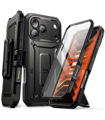 Juodas dėklas Apple iPhone 17 Pro Max / 18 Pro Max telefonui "Supcase Unicorn Beetle Pro"