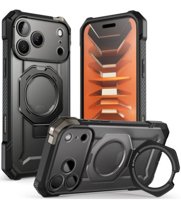 Juodas dėklas Apple iPhone 17 Pro Max / 18 Pro Max telefonui "Supcase UB Grip MAG Magsafe"