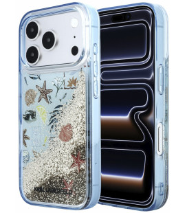 Mėlynas dėklas Apple iPhone 18 Pro telefonui "Karl Lagerfeld Liquid Glitter Beach Case"