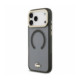 Juodas dėklas Apple iPhone 18 Pro Max telefonui "Lacoste PC/TPU Frosted Finish Gold Logo MagSafe Case"