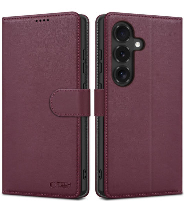 Raudonas atverčiamas dėklas Samsung Galaxy S26 FE telefonui "Tech-Protect Wallet"