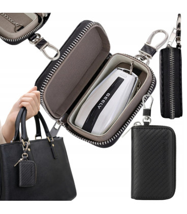 Juodas dėklas raktams apsaugantis nuo vagysčių "Wozinsky WBS-20 RFID Anti-Theft Car Key Case - Faraday Cage"