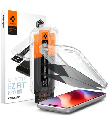 (Privacy) Apsauginis grūdintas stiklas Apple iPhone 18 Pro telefonui "Spigen Glas.TR EZ Fit Pro AC HD 2-Pack"