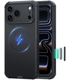 Juodas dėklas Apple iPhone 17 Pro / 18 Pro telefonui "ESR Cyber Tough Magsafe"